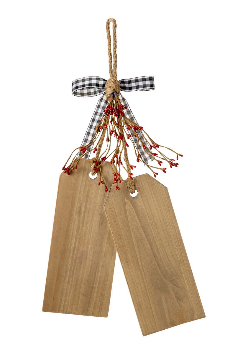 Glitzhome 24"H Valentine's Wooden Doorknob Hanging Decor, Alternate, color, Red