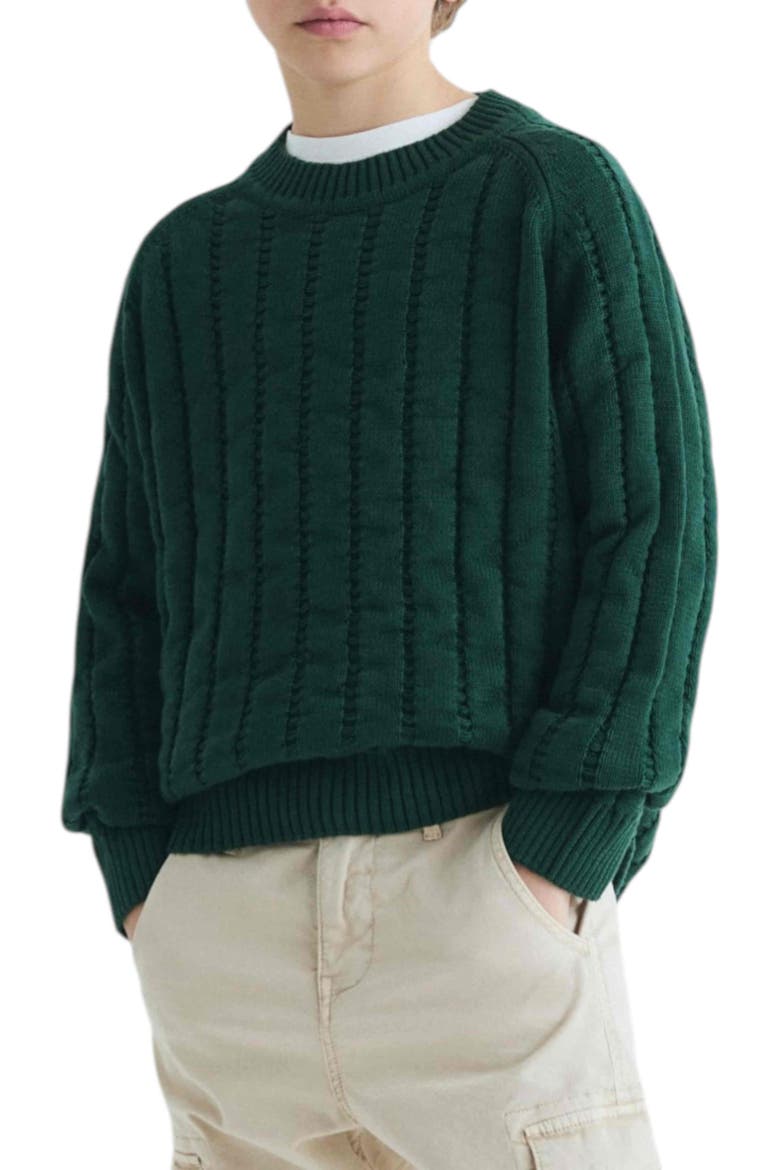 Kids Raglan Sleeve Knitted Sweater, Main, color, Green