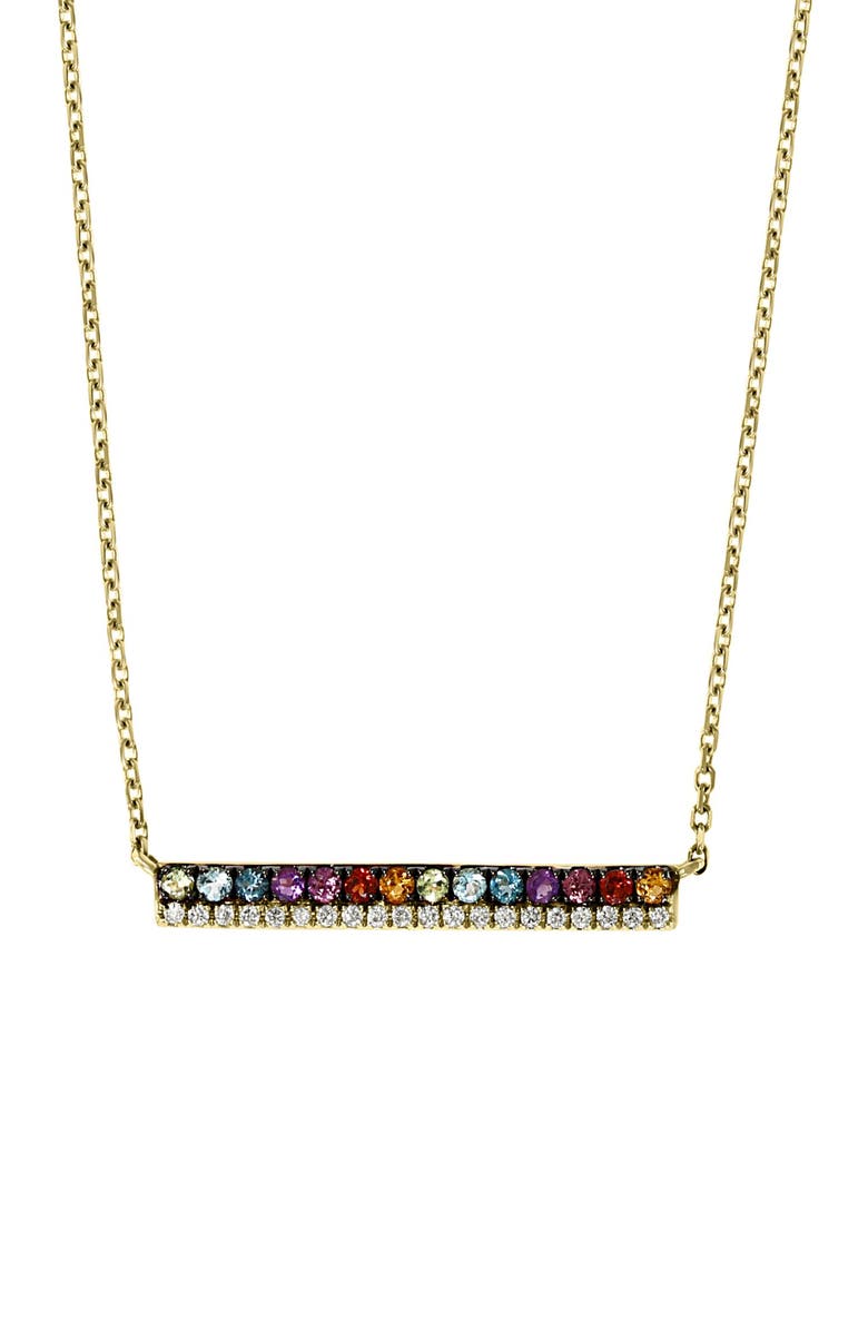 EFFY 14K Yellow Gold Diamond & Multi Stone Station Necklace, Main, color,