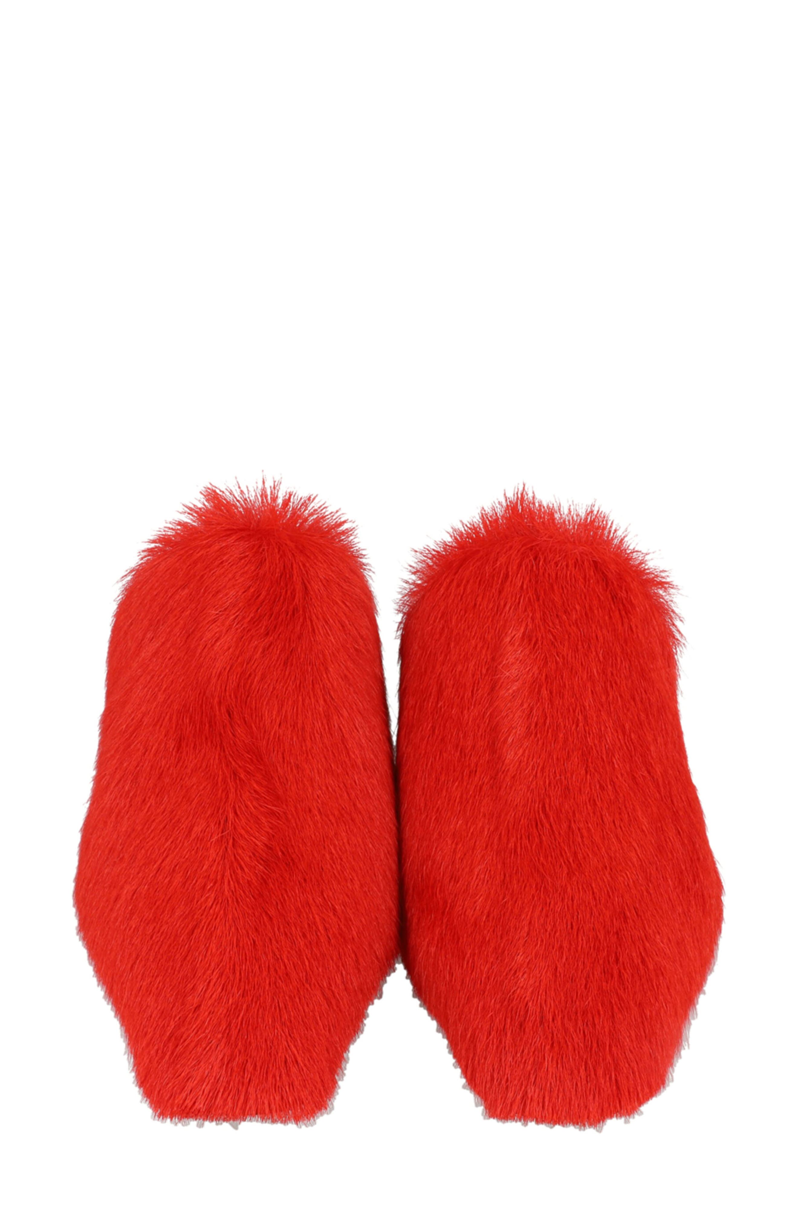 Selestina Genuine Hair Mule, Alternate, color, FLAME RED