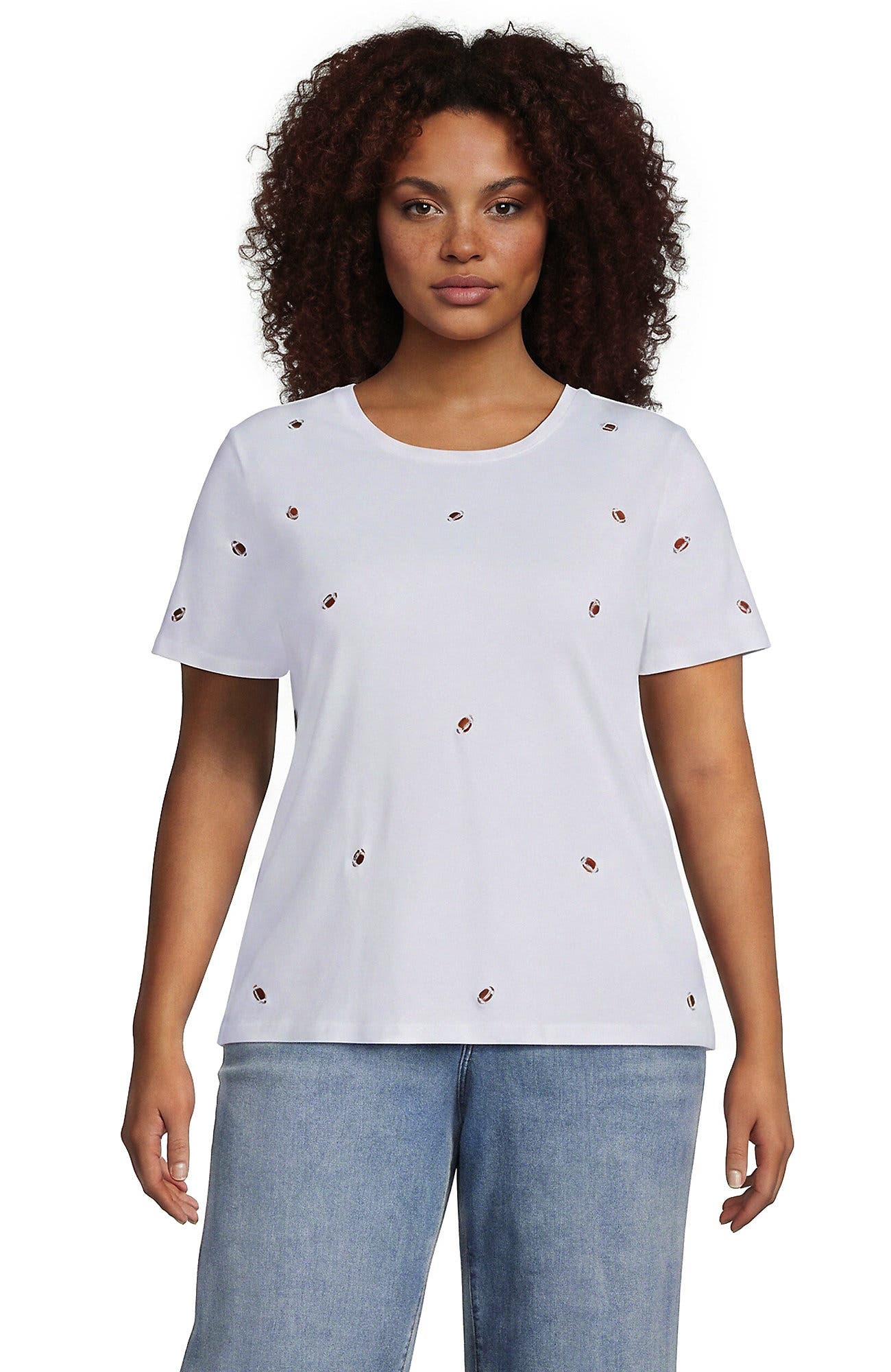 Football Embroidery/White