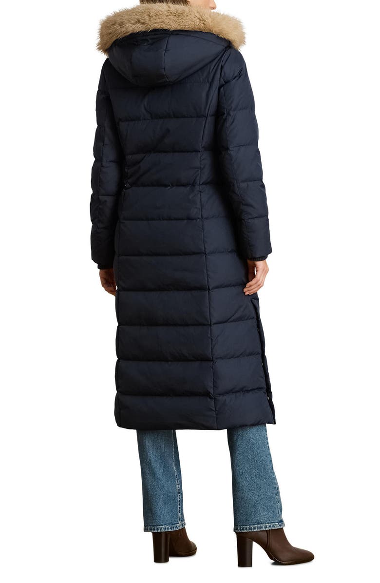 Lauren Ralph Lauren Quilted Down Longline Coat, Alternate, color, Dark Navy