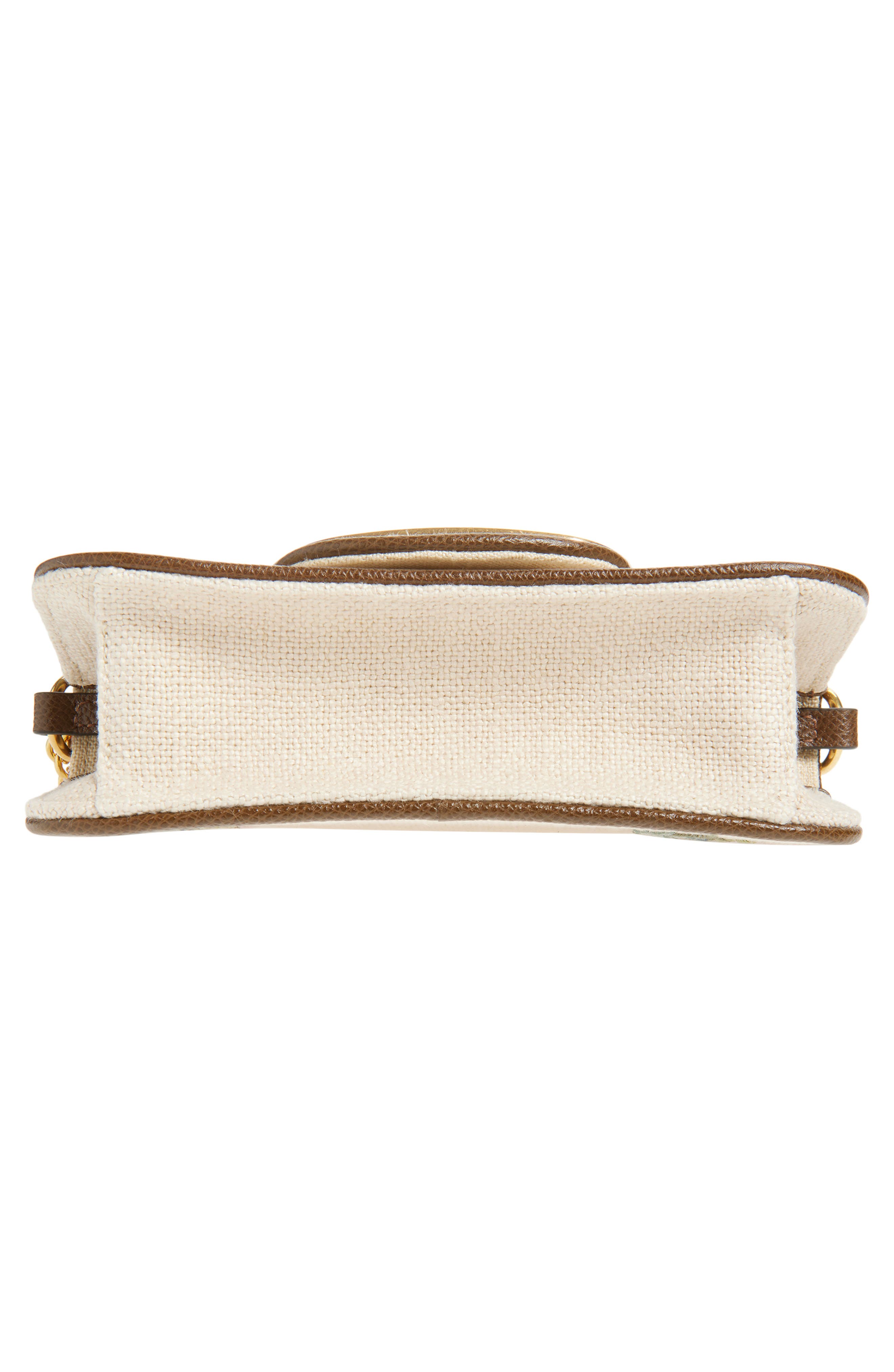 Valentino Garavani Small Locò Embroidered Linen Shoulder Bag, Alternate, color, Beige Multi