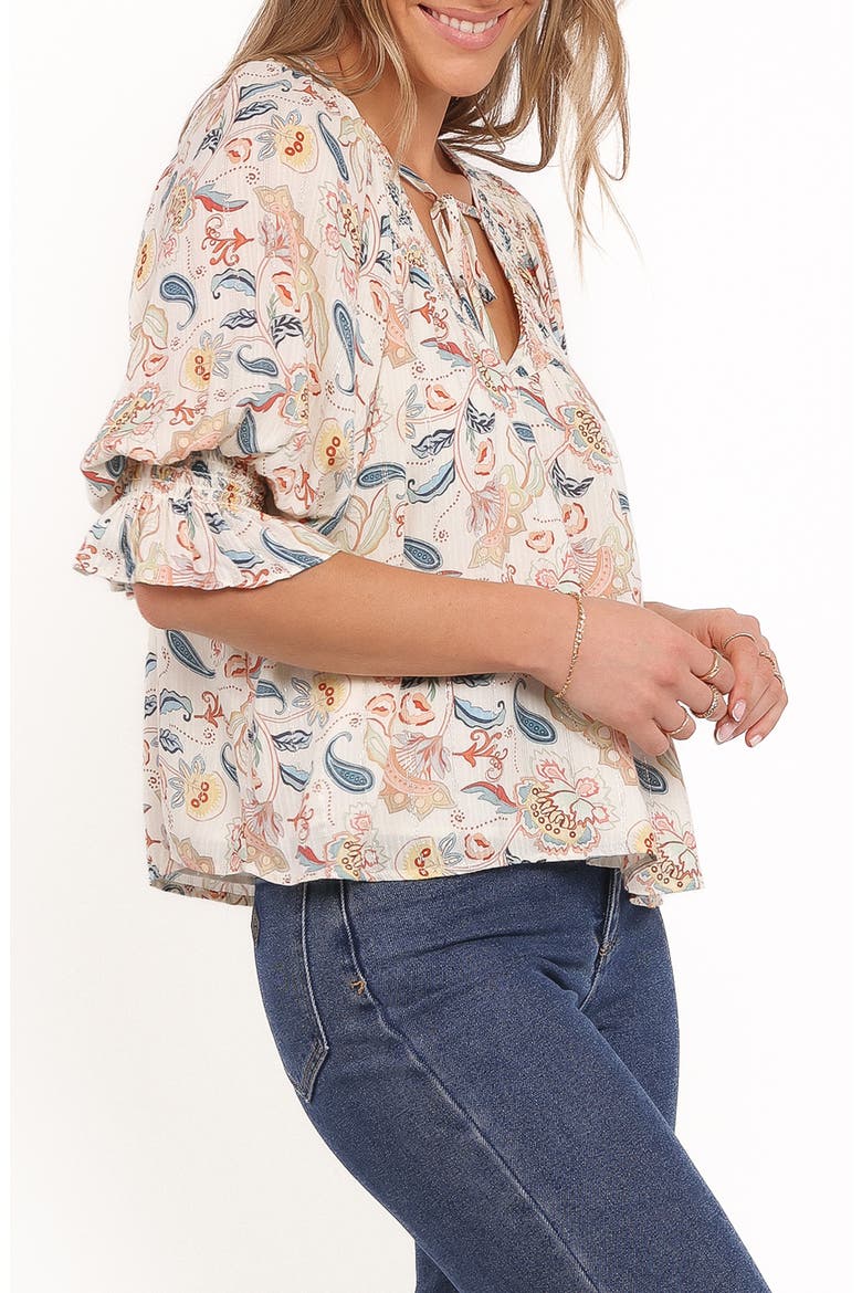 Sonia Paisley Floral Puff Sleeve Top, Alternate, color, PAISLEY