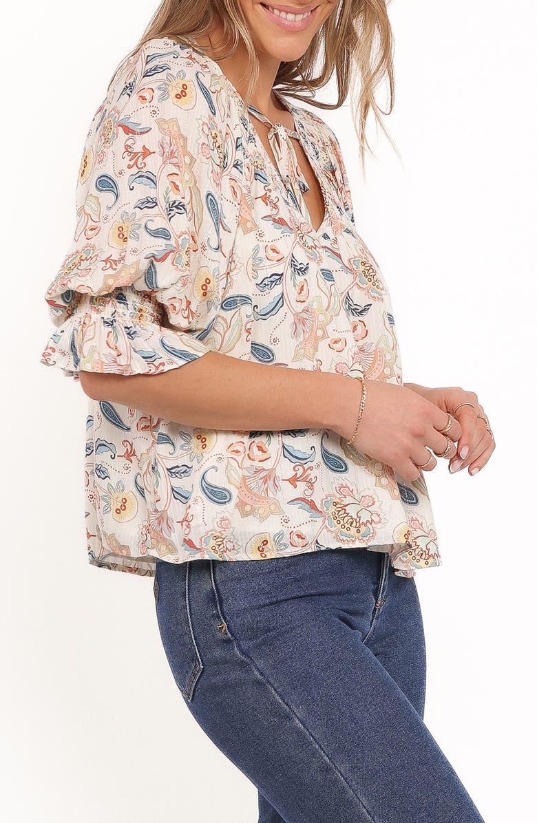 Petal & Pup Sonia Paisley Floral Puff Sleeve Top, Alternate, color, Paisley