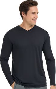 BloqUV Men's Performance V-Neck Long Sleeve Shirt with Sun and UV Protection