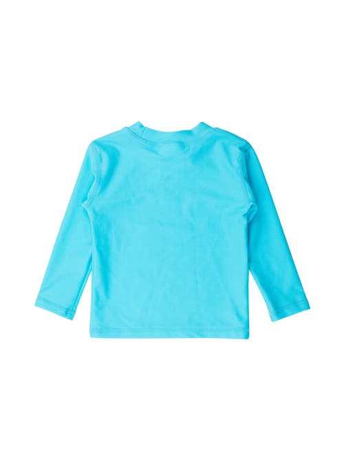 Ruggedbutts Boys Upf50+ Sun Protected Long Sleeve Rash Guard In Bright Aqua