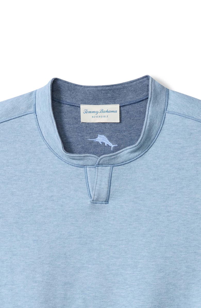 Tommy Bahama Flipview Abaco Split Neck T-Shirt, Alternate, color, Blue Muscari Heather
