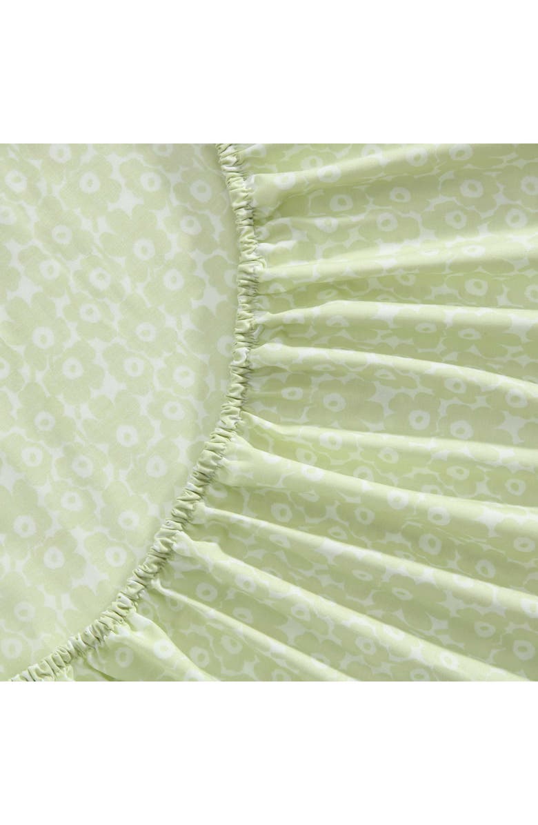 Marimekko Pikkuinen Unikko Cotton Sheet Set, Alternate, color, Light Green