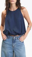 DELUC Leonard Crop Sleeveless Satin Top