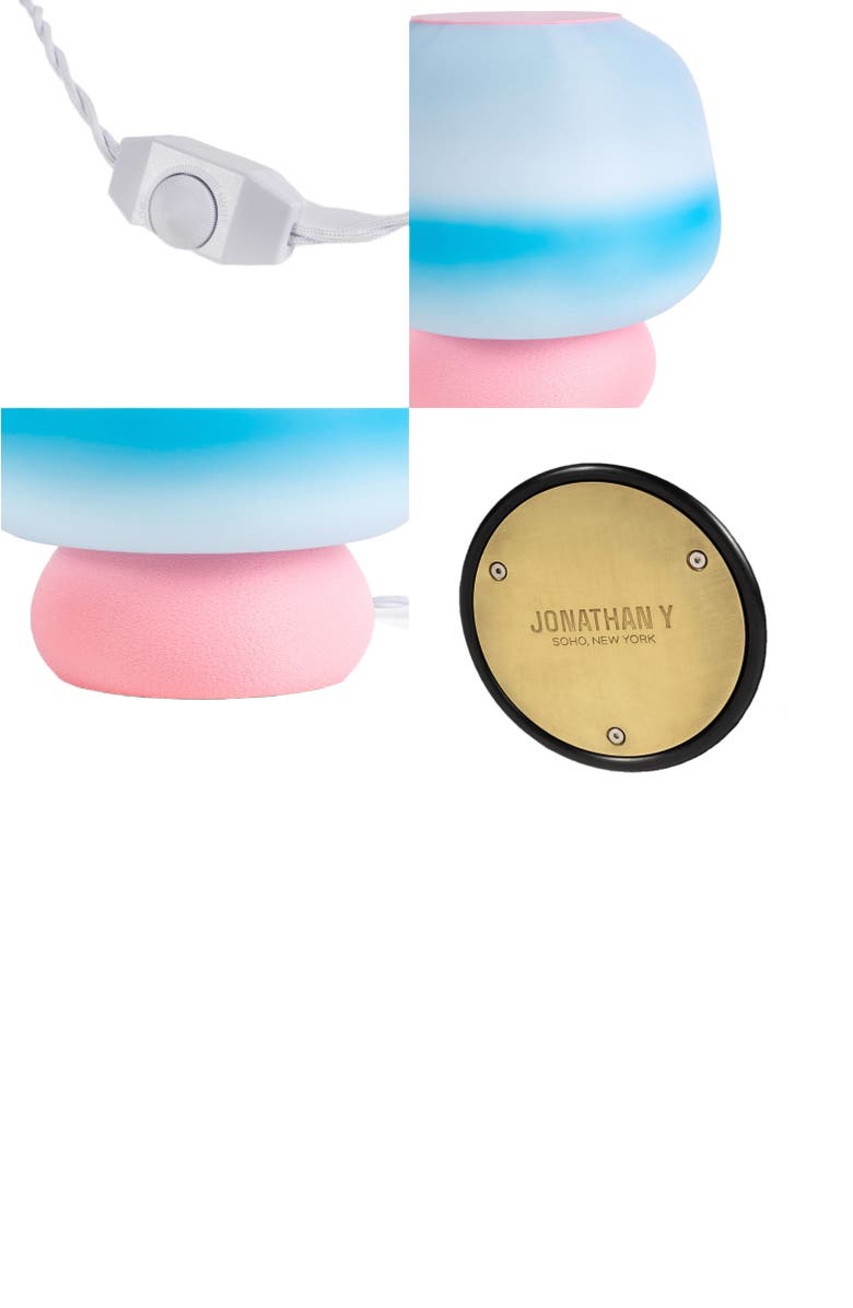 JONATHAN Y Portobello Modern Classic Plant-Based LED 3D Printed Mushroom Table Lamp, Dimmable, Alternate, color, Blue/White/Light Pink