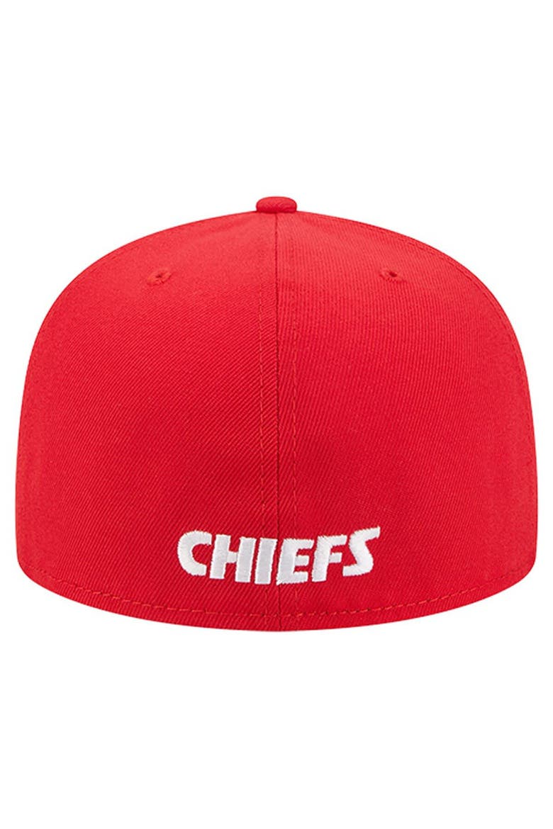 Men's New Era  Red Kansas City Chiefs Overlap Wordmark 59FIFTY Fitted Hat, Alternate, color, Red
