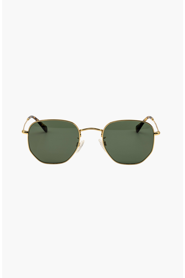 Nico Hexagonal German Stainless Steel Sunglasses, Main, color, Gold