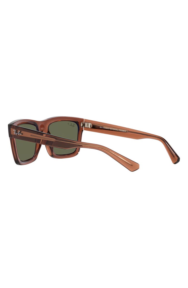 Ray-Ban Warren 57mm Polarized Rectangular Sunglasses, Alternate, color, Brown Transparent