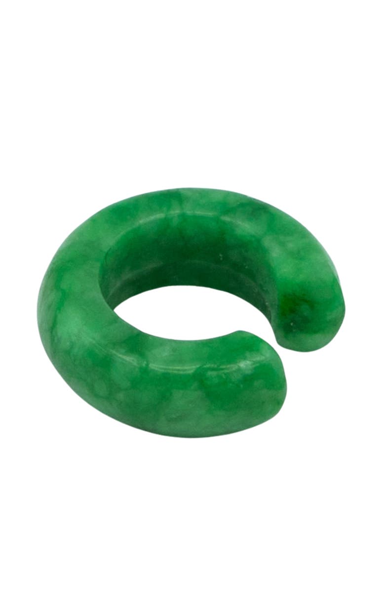 seree Abby Single jade cuff earring, Main, color, Green