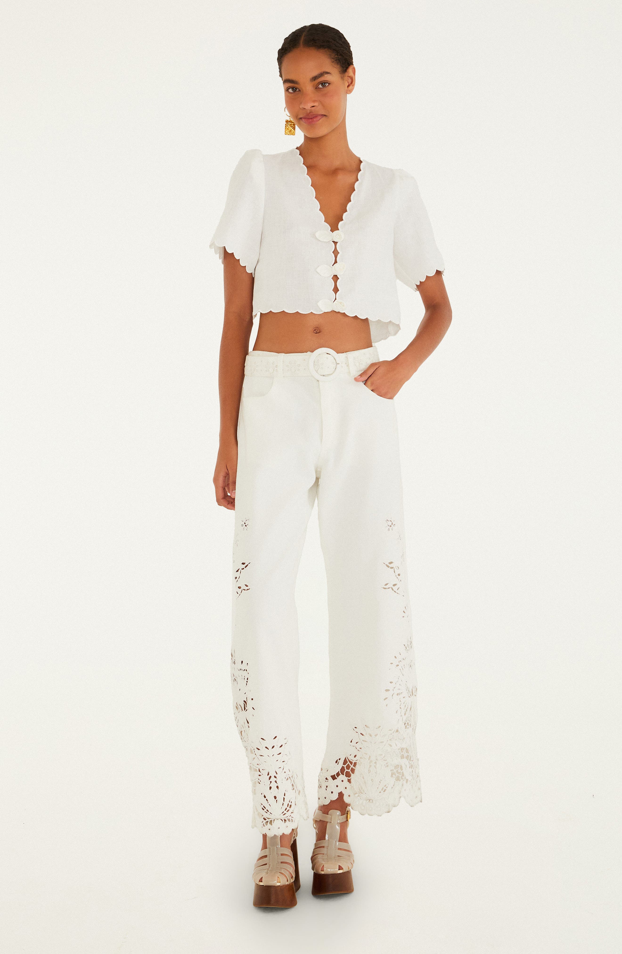 Roses Scallop Crop Top (Women) | Nordstrom