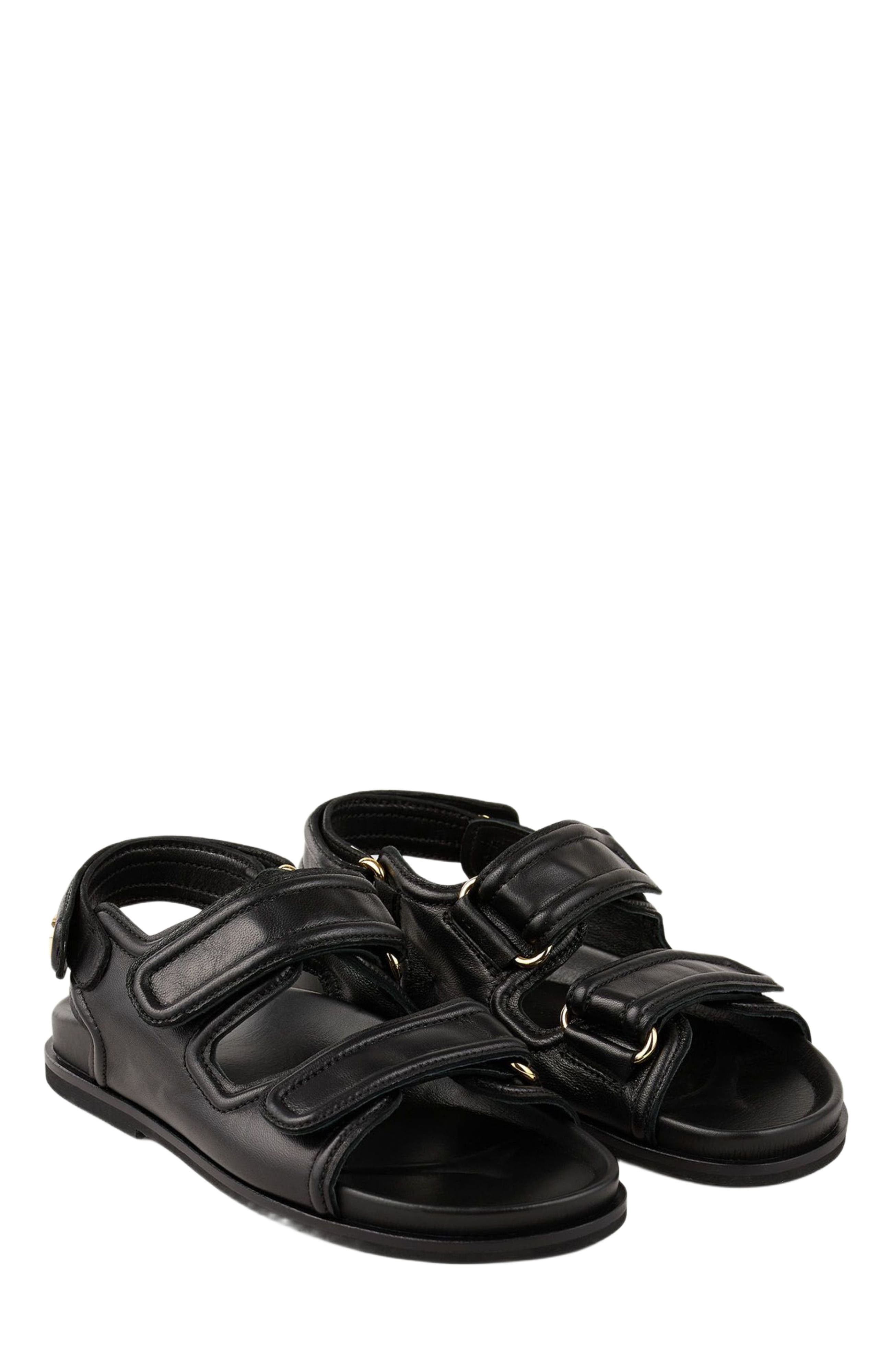 SANDRO Leather sandals, Alternate, color, 