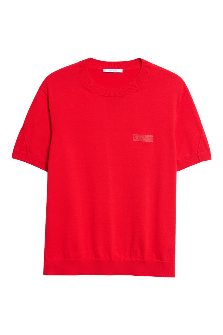 Couture Seam Grosgrain Logo Patch T-Shirt, Alternate, color, VERMILLON