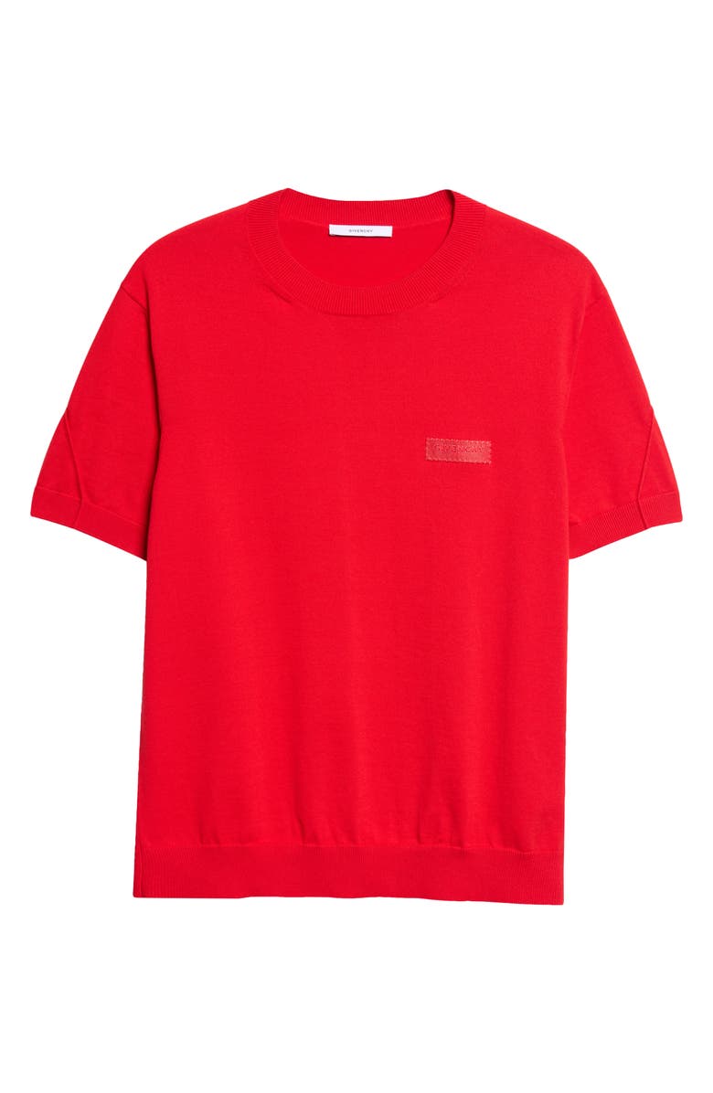 Givenchy Couture Seam Grosgrain Logo Patch T-Shirt, Main, color, Vermillon