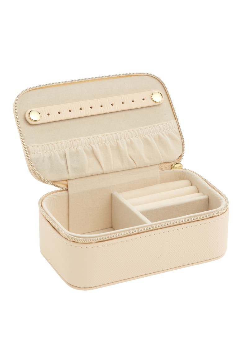 Initial Rectangular Jewelry Box, Alternate, color, D- CREAM- GOLD