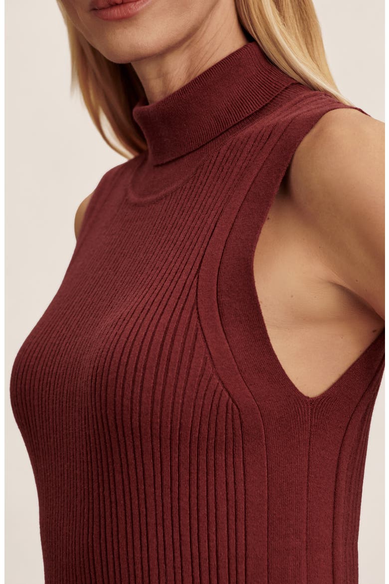Anastasia Sleeveless Turtleneck, Alternate, color, NEW MAROON