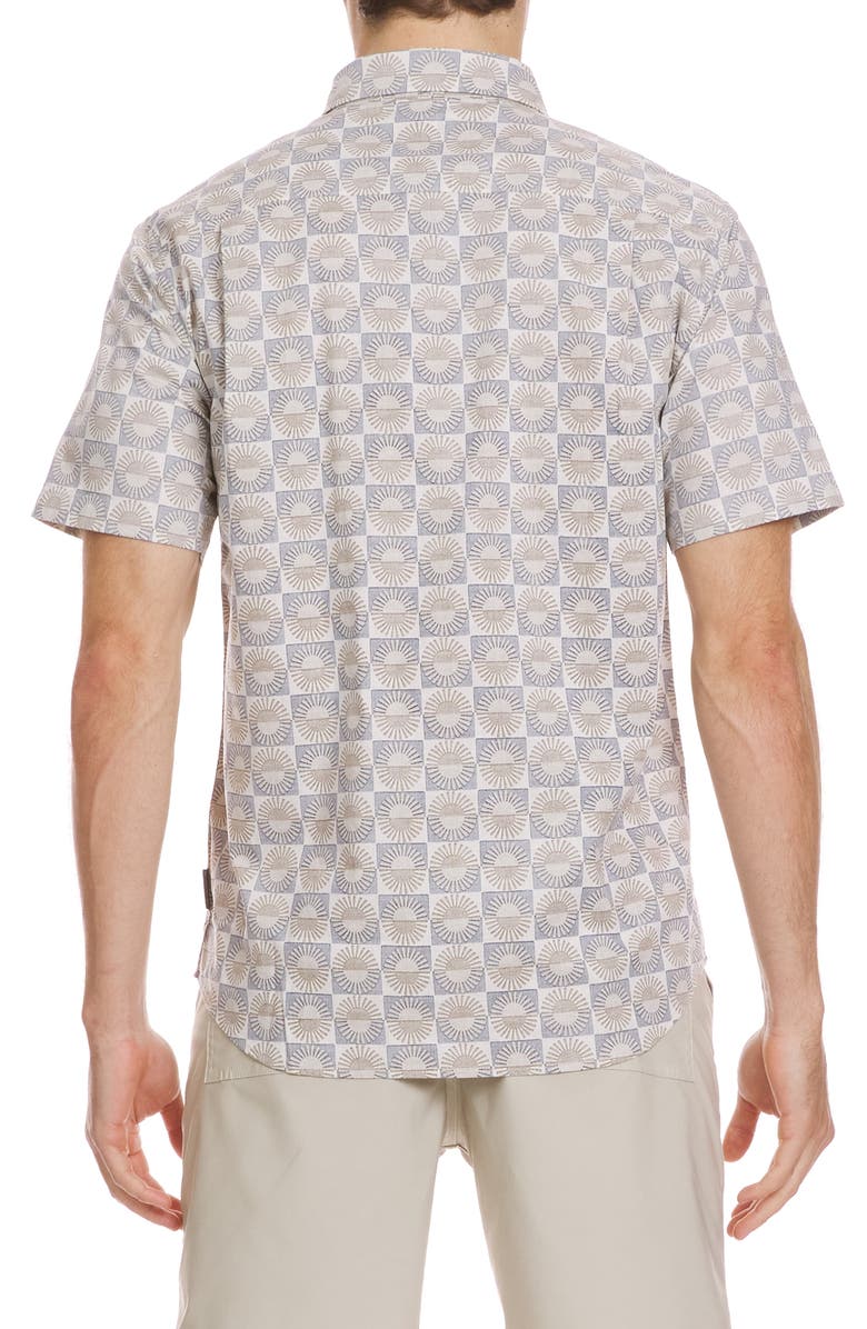 Quiksilver Florever Classic Short Sleeve Button-Up Shirt, Alternate, color, Silver Birch