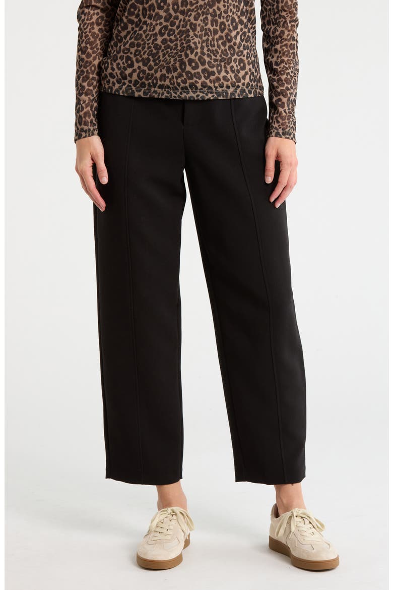 Polished Barrel Leg Pants, Main, color, BLACK