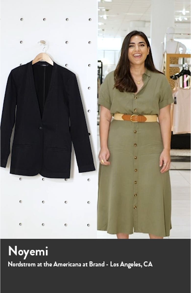 One-Button Linen Blend Blazer, sales video thumbnail