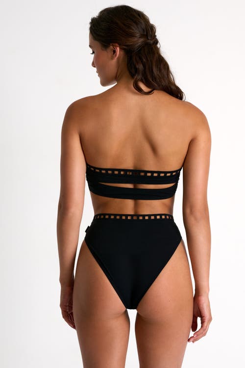 SHAN SHAN HIGH-WAISTED BIKINI BOTTOM WITH MOSAIC CUTOUTS 