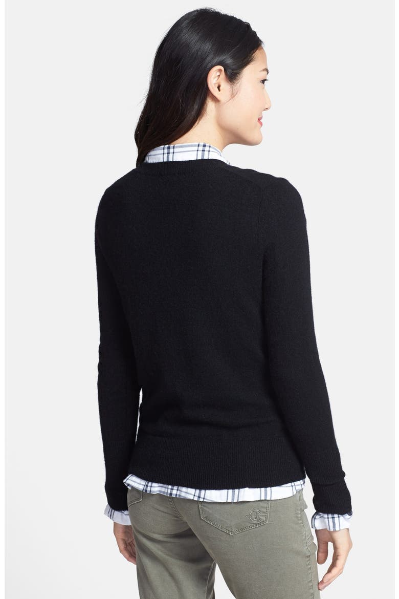 Cashmere V-Neck Sweater, Alternate, color, BLACK