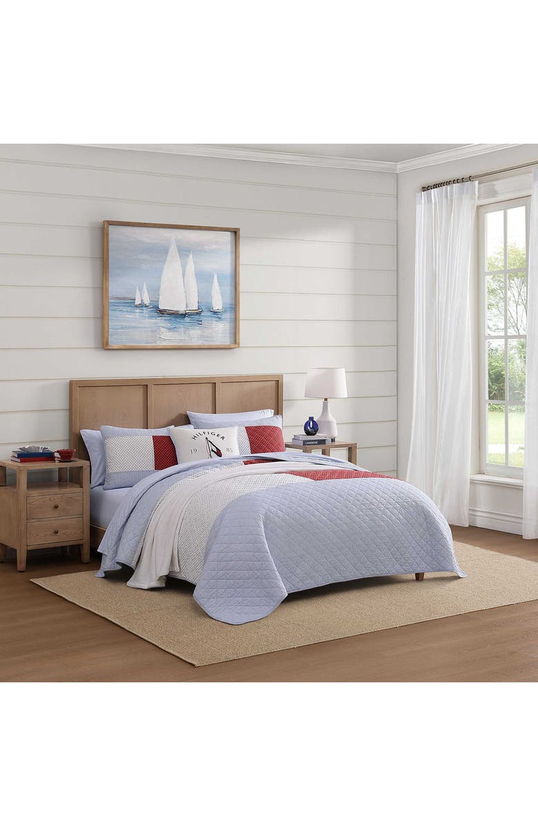 Tommy Hilfiger Nautical Anchor Comforter & Shams Set, Alternate, color, White/ Red/ Navy