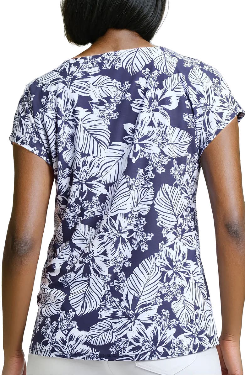 Jones New York Tropical Print Short Sleeve Top, Alternate, color, 