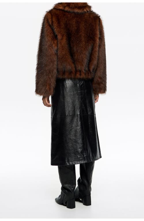 Bimba Y Lola Short Fur Coat In Brown