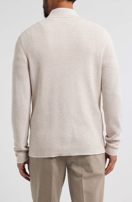 Jack Victor Daulac Quarter Zip Pullover In Sand
