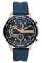 Chronograph Leather Strap Watch, 44mm