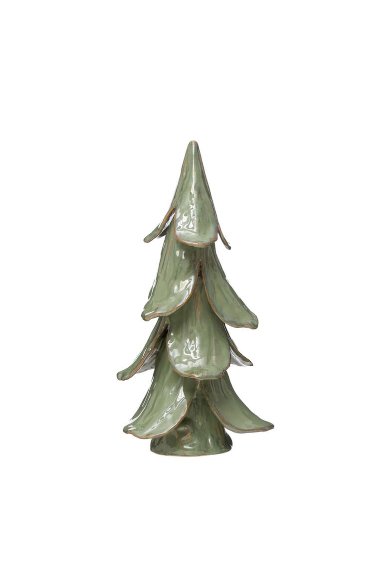 Handmade Stoneware Tree, Reactive Glaze Finish, Main, color, Multicolor