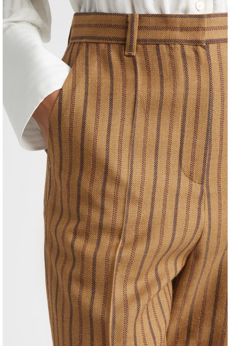 Stripe Wool Blend Straight Leg Pants, Alternate, color, BEIGE VIRGIN WOOL BLEND
