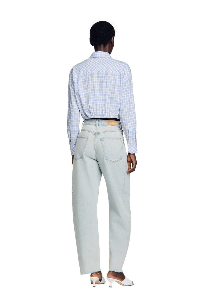 Faded barrel cotton jeans, Alternate, color, Sky blue