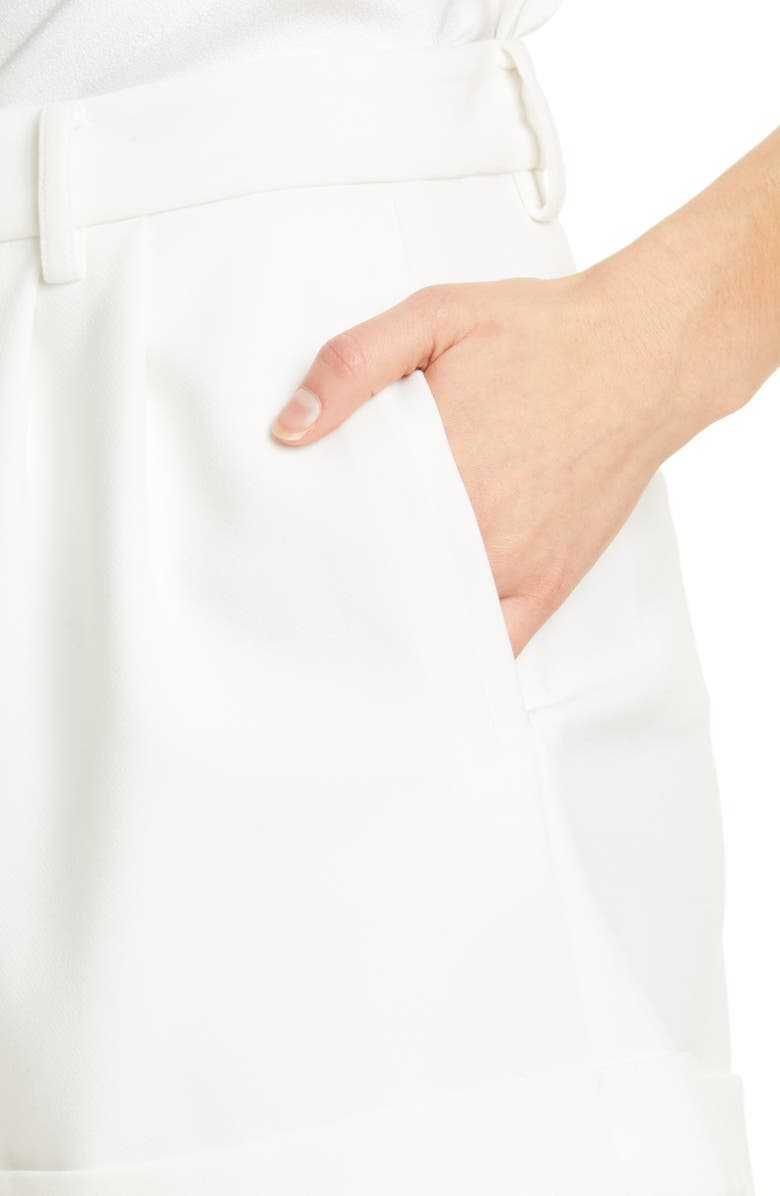 Alice + Olivia Conry Pleated Cuff Shorts, Alternate, color, 