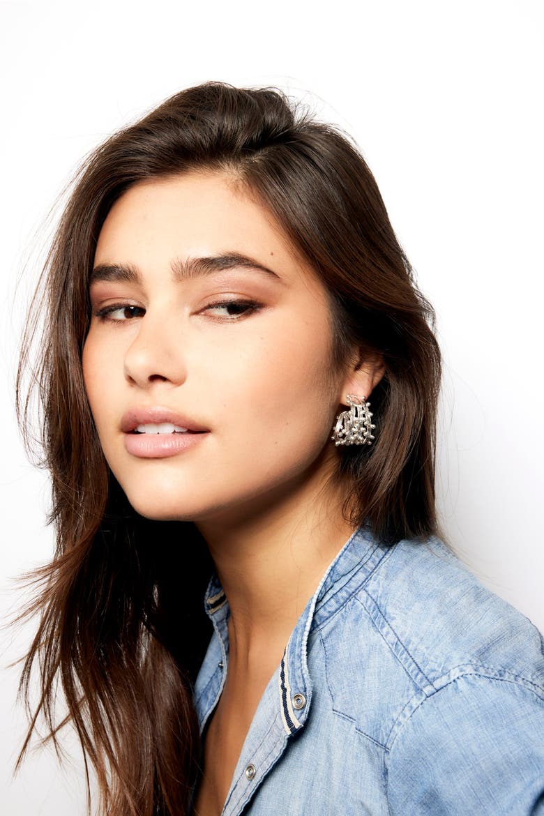 Gold Hoops Earrings, Alternate, color, SILVER