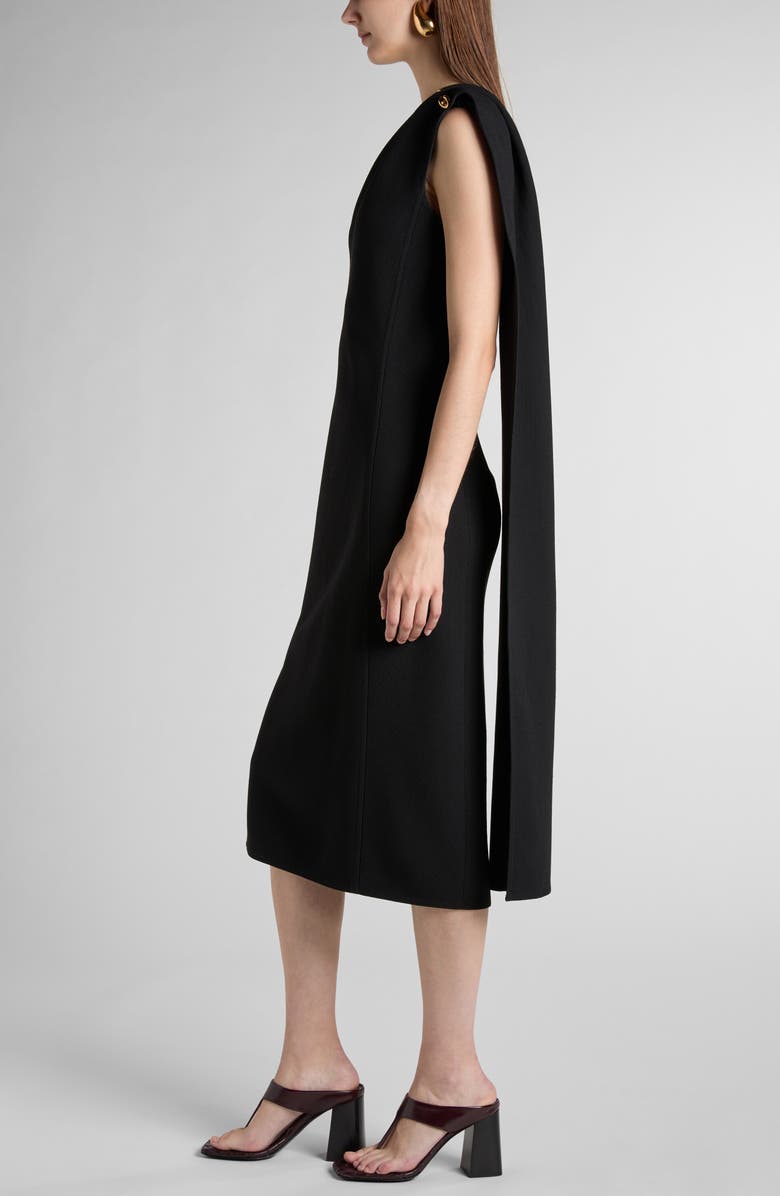 Bottega Veneta Knot Detail Draped One Shoulder Crepe Dress, Alternate, color,