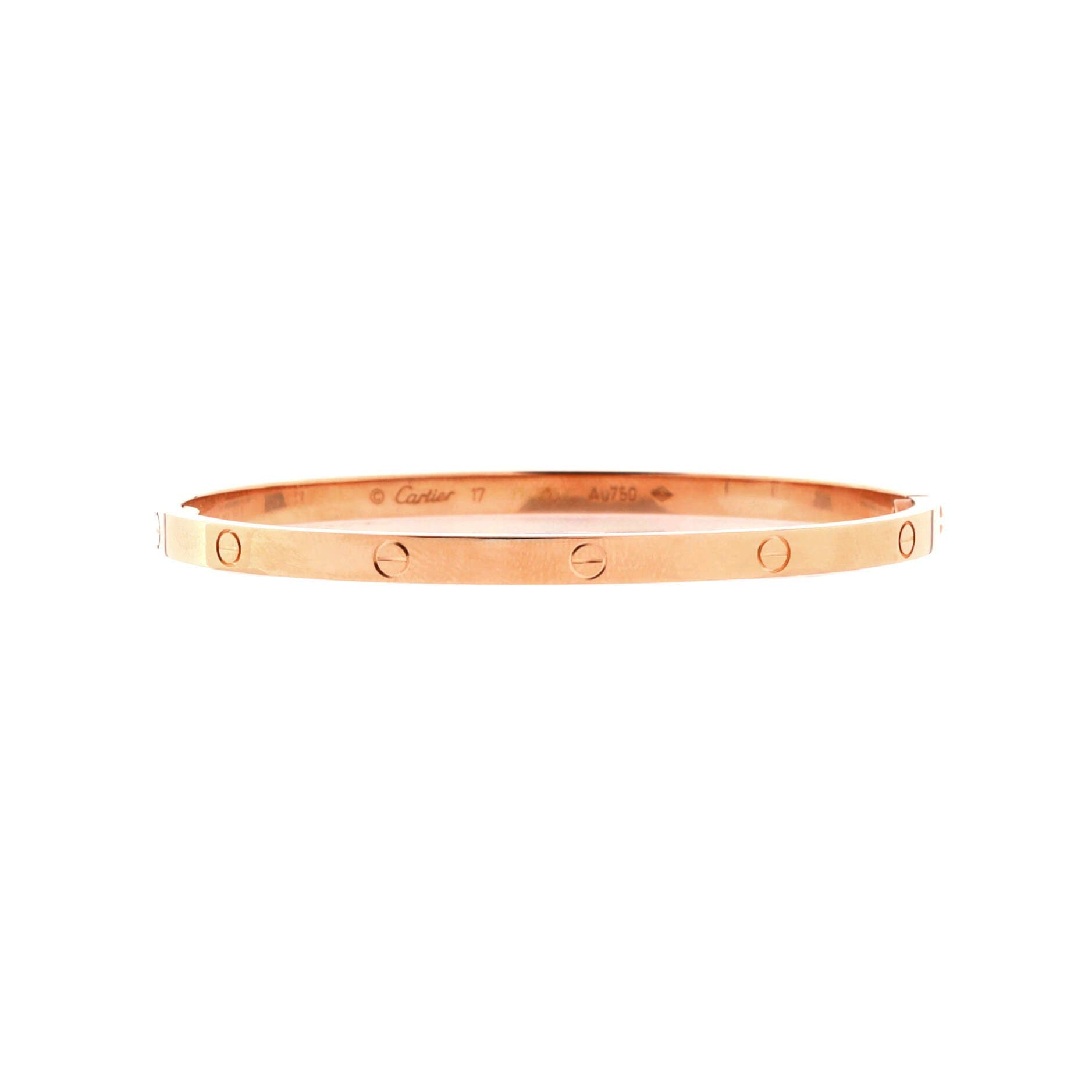 Love Bracelet 18K Rose Gold Small, Main, color, Metallic Gold