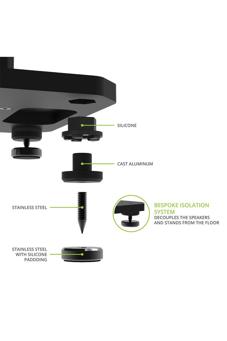 SX30 30" Fillable Speaker Stands with Isolation Feet - Pair, Alternate, color, Black