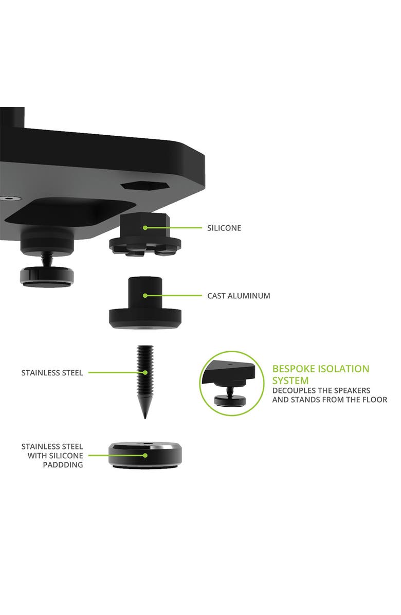 Kanto SX30 30" Fillable Speaker Stands with Isolation Feet - Pair, Alternate, color, Black