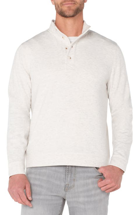 Quarter Button Mock Neck Top