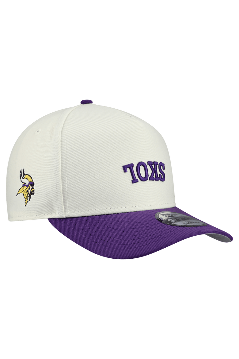Men's New Era  Cream Minnesota Vikings Upside Down 9FIFTY A-Frame Snapback Hat, Main, color, Cream