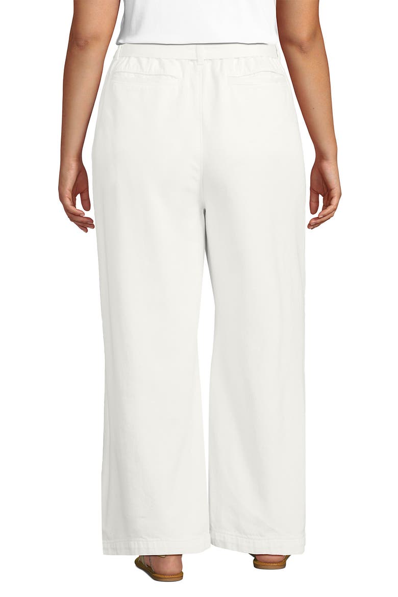 High Ridge Twill Pull On Pleated Wide Leg Pants, Alternate, color, Chalk White