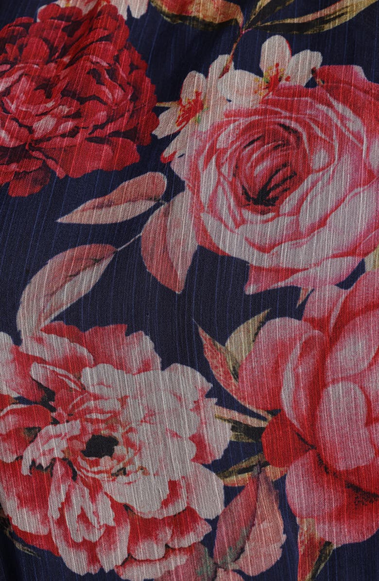 Petal & Pup Layley One-Shoulder Floral Chiffon Maxi Dress, Alternate, color, Navy Floral