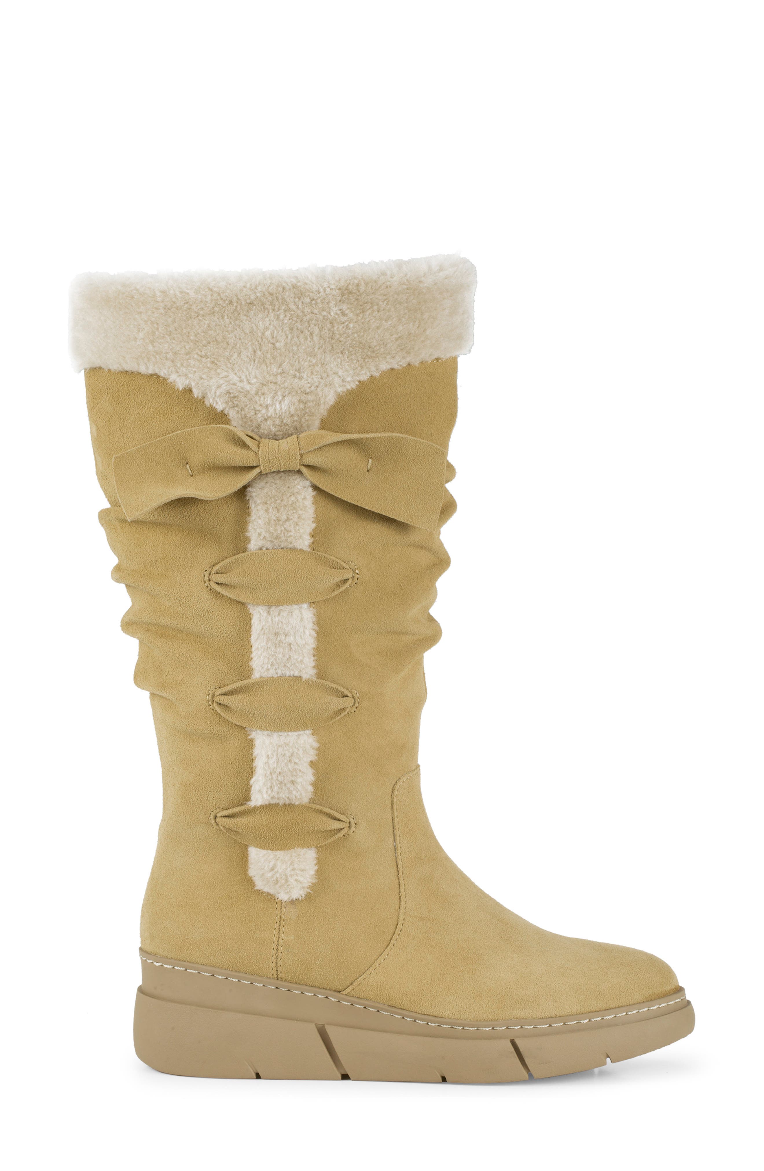 Larenna Bow Tall Wedge Boot, Alternate, color, WHISKEY