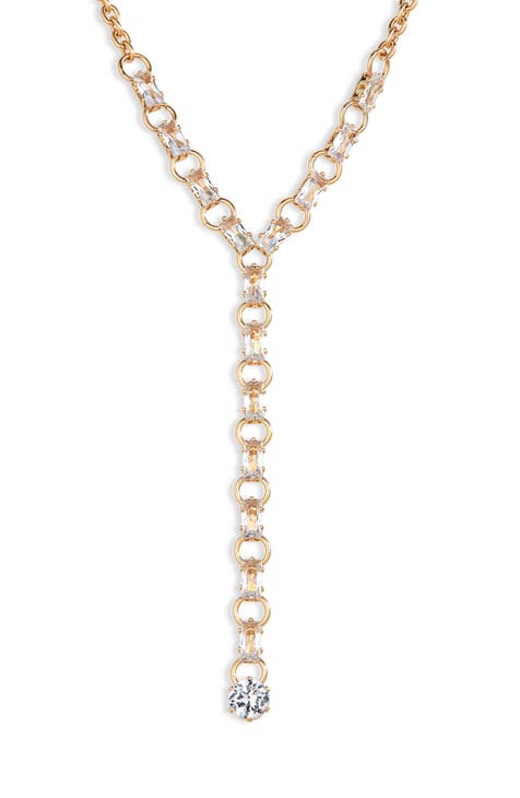 Crystal Accent Lariat Necklace